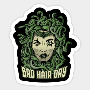 Funny - Bad hair day - Medusa tries to Unwind Sticker